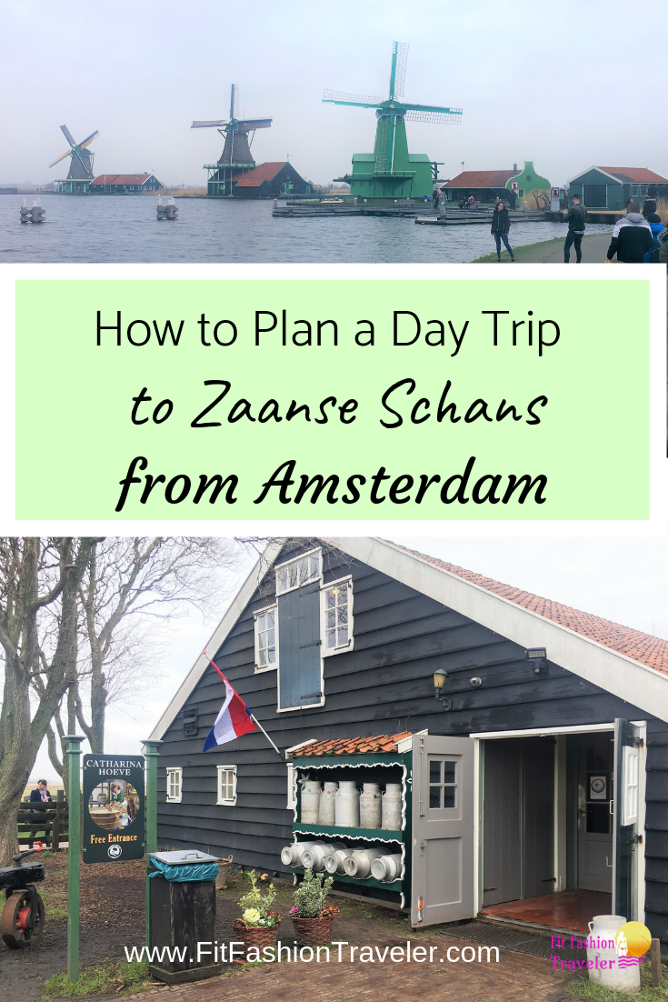 Plan the BEST day trip to the Dutch historic village of Zaanse Schans from Amsterdam using the guide in this blog post. Learn how to visit real windmills, see how clogs are made, and sample fresh gouda cheese FOR FREE! #zaanseschans #amsterdam #holland #netherlands #windmills